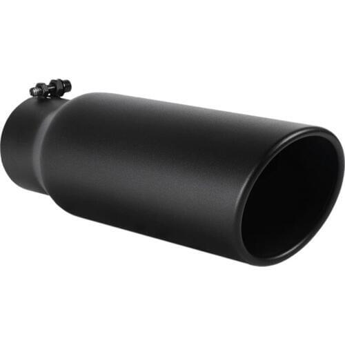 3 Inch Black Exhaust Tip, 3 Inch Inside Diameter Exhaust Tailpipe Tip for Truck, 3 x 4 x 12 Inch Bolt/Clamp on Design