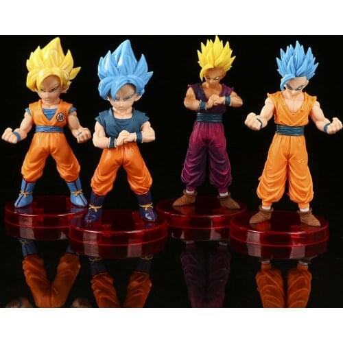 4pcs/Set Funny Joy Dragon Ball Z Son Goku Vegeta Action Mini Anime Figure Super Saiyan Figura Kids Gift Figurine Toys