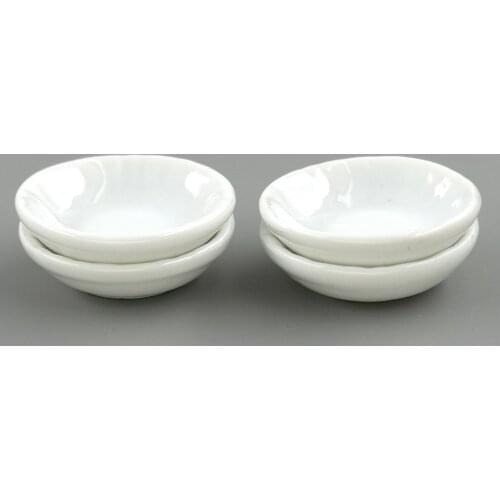 5Pcs 1/12 Dollhouse Miniature Accessories Mini Ceramic Food Plate Simulation Furniture Kitchen Dish Toys for Doll House Decor
