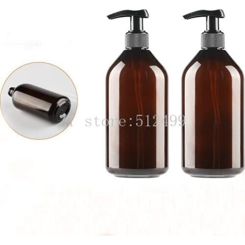 400ml 10pcs/lot Empty PET Brown Lotion Pump Bottle,DIY Shampoo Refillable Cosmetic Container, Portable Travel Body Emulsion Tube