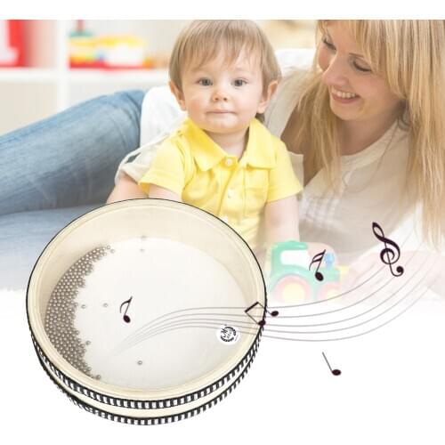 6-inch Transparent Wave Drum Natural Color Mini Ocean Drum Early Educational Percussion Instrument for Children Girls Boys Gift