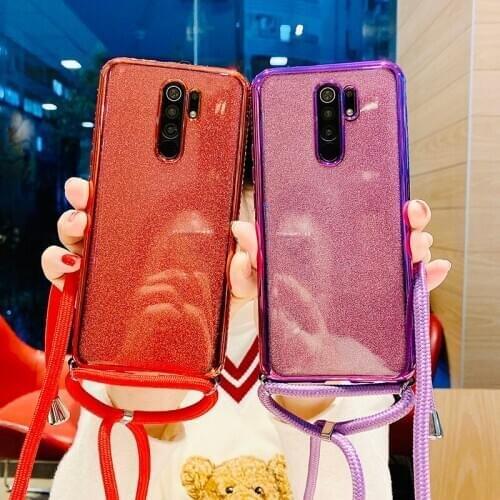 Diamond Rope Mobile Phone Case For Huawei Honor 7 8X 9A 10 V20 30 PRO Mobile Silicone Soft TPU Twinkle of hanging rope