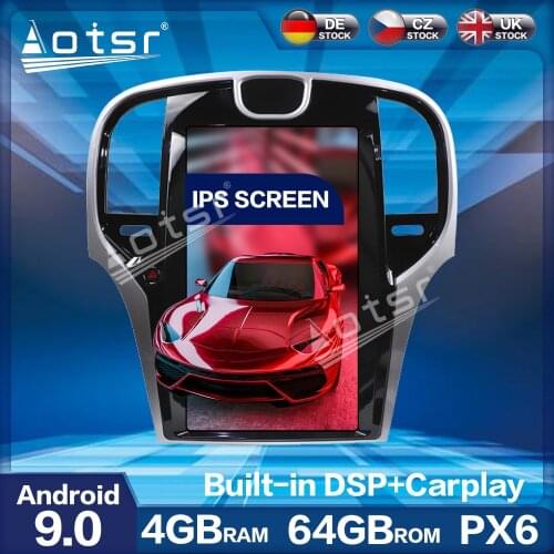 For Lancia Thema 2012-2019 Aotsr 13.3 " Vertical Tesla PX6 Android 9.0 4+64GB Car Radio Player GPS Navigation HD Multimedia DSP