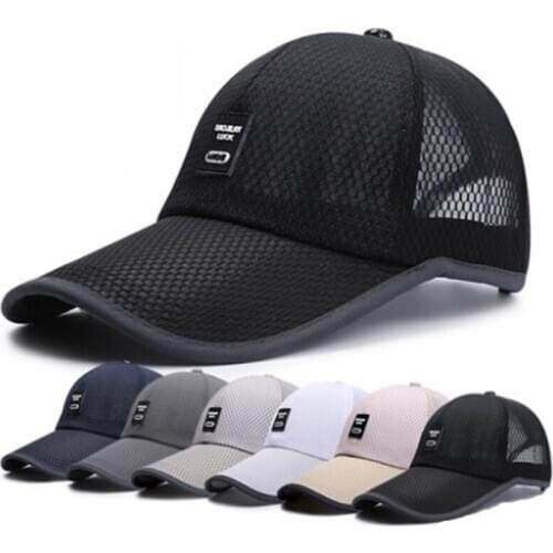 Summer Men Women Breathable Mesh Hat Adjustable Quick Dry Visor Baseball Cap Dad Mesh Trucker Hat Sunshade