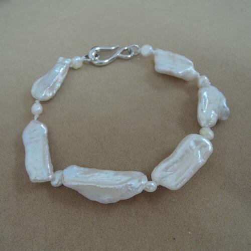 Free shipping,bIWA baroque shape bracelet , 100% NATURE FRESHWATER Baroque PEARL BRACELET-with nice pearl clasp