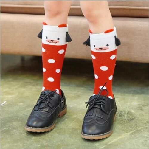 Toddler kids Socks childrens knee high Tassel socks Baby boys/girls middle-length Fox/mouse/bear Socks For 1-6 Years