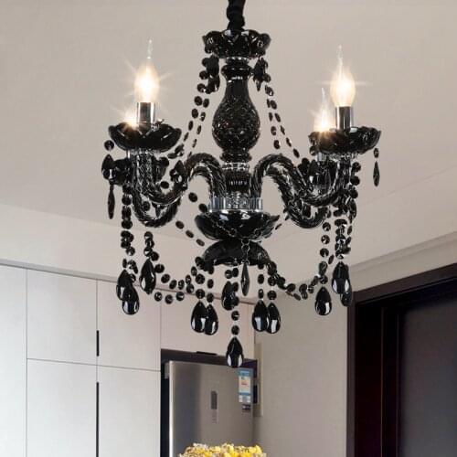 Blac Crystal Chandelier Home Lighting Luminaire Lustres de Cristal Modern Kitchen Dining room Living room Chandeliers Candelabro