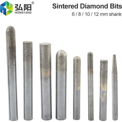 Stone Sintered Diamond Drill Bit End Mill Ball Head Flat-Bottomed Carving Knife Granite Marble CNC Router Milling Cutter