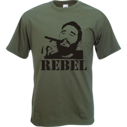 O-Neck Active Shorter Tshirts Fidel Castro " Rebellierend " T-Shirt, Verschiedene Farben, Kuba, Politisch,Slim Fit T-Shirt