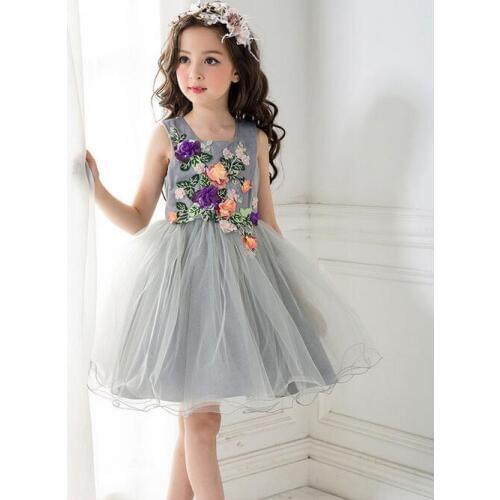 Meng Baby 2017 Flower Childrens Girl Costumes For kids Princess Party Wedding Dresses Girls Clothes Teen Girl Evening Dress