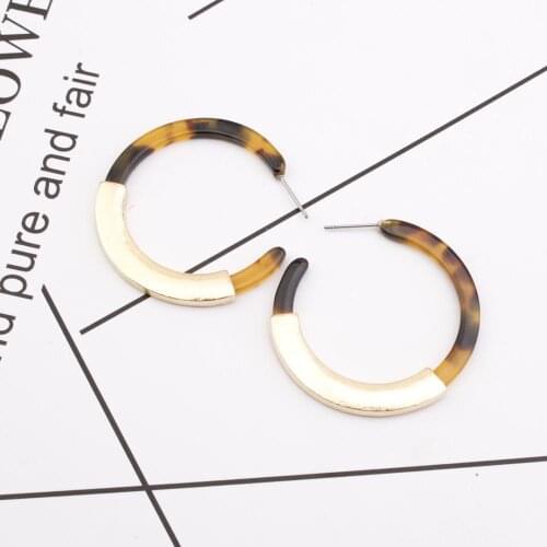 Fashion Acrylic C-shaped Semicircle Earrings Simple and Exaggerated Geometric Earrings Trendy Charm Lady Jewelry