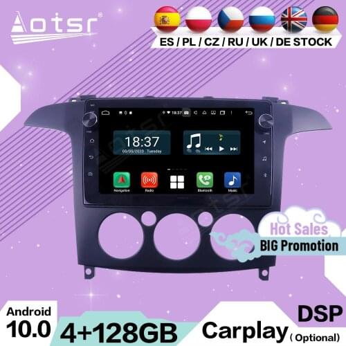 4+128G Carplay Multimedia Stereo Android 10.0 For Ford S-Max 2006 2007 2008 GPS Navigation Video Audio Car Radio IPS Head Unit