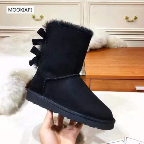 Australias latest high-quality snow boots in 2019, womens shoes in the tube, real sheepskin, natural wool, 4 colors