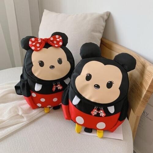 New Fashion Disney childrens bag Mickey Mouse childrens Bacpack spring Autumn Mickey Minnie Mouse pattern backpack Kids Gifts