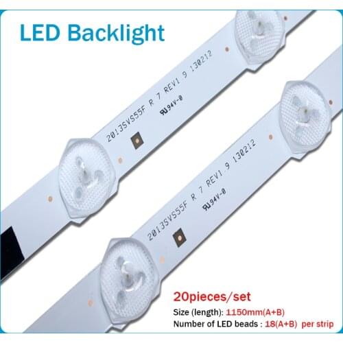 New Kit)20 PCS/set LED backlight strip D2GE-550SCB-R3 D2GE-550SCA-R3 for samsung UA55F6400AJ 2013SVS55F R 7 L 11 25312A 25313A