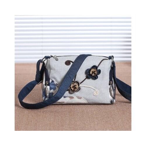 Hot vintage string appliques women small traveller handbags!Nice prints lady casual shoulder&Crossbody bags Versatile canvas bag
