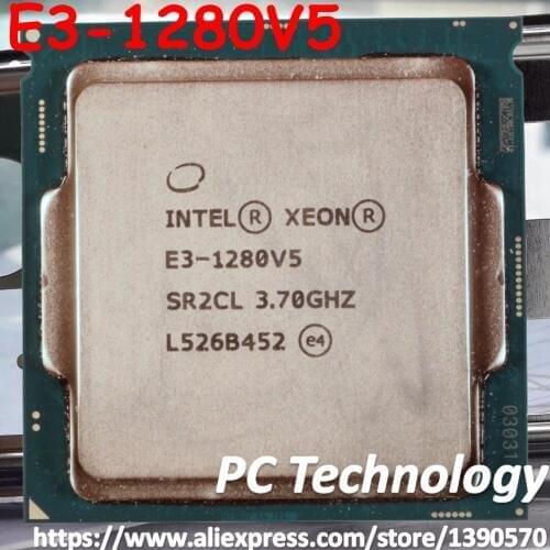 Original Intel Xeon E3-1280V5 SR2LC CPU 3.70GHz 8M 80W LGA1151 E3-1280 V5 Quad-core E3 1280 V5 processor E3 1280V5 Free shipping