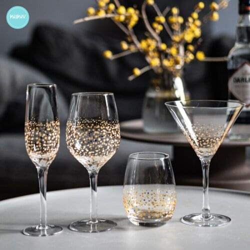 Nordic golden wave point home red wine glass wine glass goblet glass cup