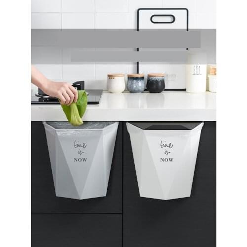 Nordic wind wall-mounted kitchen garbage can with lid household kitchen waste classification special storage box large hanging
