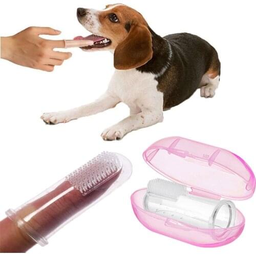 Super Soft Pet Finger Toothbrush Teddy Dog Brush Bad Breath Tartar Teeth Care Toothbrush Storage Finger Toothbrush Cleaning Pet