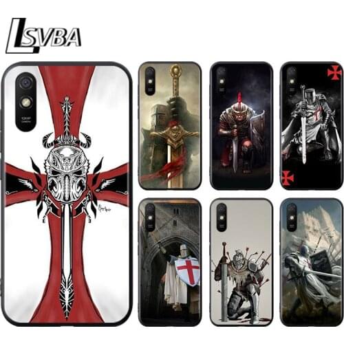 Templar Knight for Xiaomi Redmi 10X Pro 9C 9A 9T 9 GO K40 K30 Ultra K20 8 7 S2 6 5 4X Pro Soft Black Phone Case
