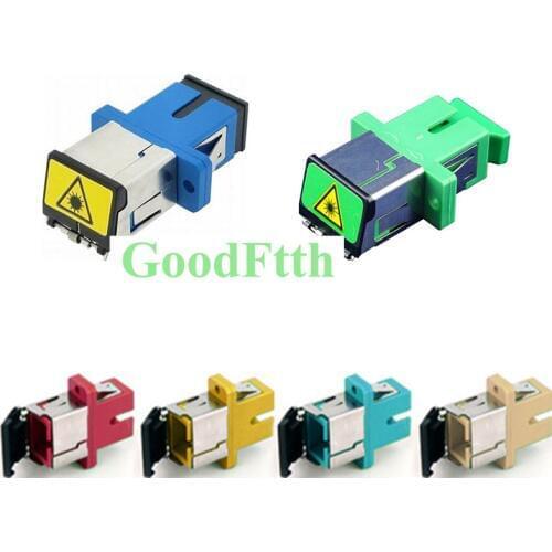 Fiber Adapter Adaptor Coupler SC-SC Simplex with Shutter Cover GoodFtth 100pcs/lot