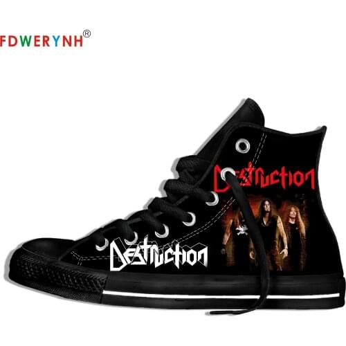 High Top Canvas Mens Casual Shoes Destruction Band Most Influential Metal Bands Of All Time Lightweight Shoes For Women Men