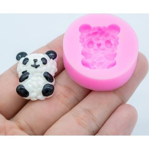 YF226 Panda Silicone Mold - Animal Mold Cupcake Topper Fondant Candy Resin Jewelry Making Pendant Clay