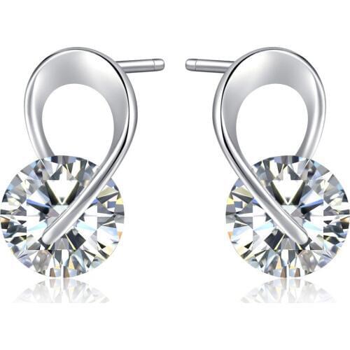 ZHOUYANG Stud Earring For Women Simple Style Cubic Zirconia Rose Gold Silver Color Party Daily Fashion Jeweley KAE070