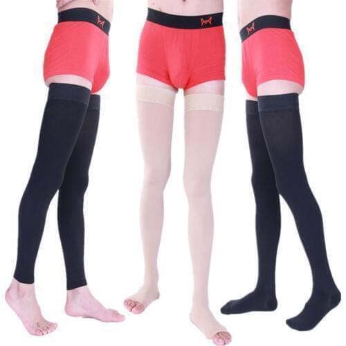 1 Pair Medical Varicose Vein Socks Class 2 Pressure Stockings Anti Skip Compression Thigh Socks Pain Relief Close/open Toe