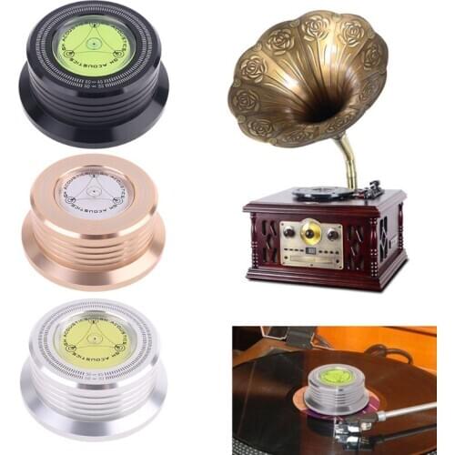 1 Pc Universal 50Hz LP Vinyl Record Audio Disc Turntable Stabilizer Aluminum Weight Clamp with Test Speed Bubble