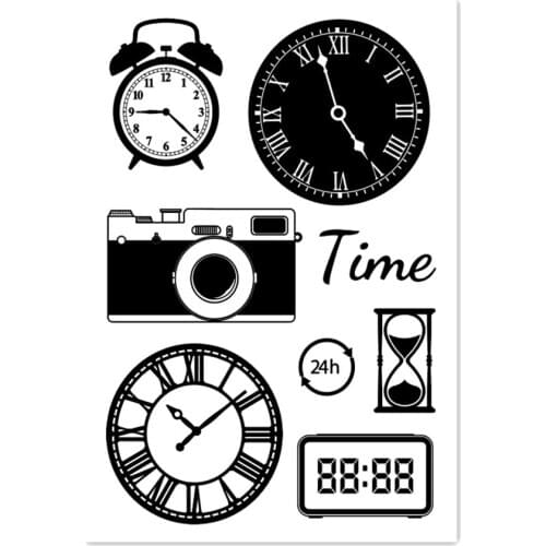 11x16CM Time clock transparent seal clear stamps silicone seal roller stamps DIY scrapbook album / card production Easter