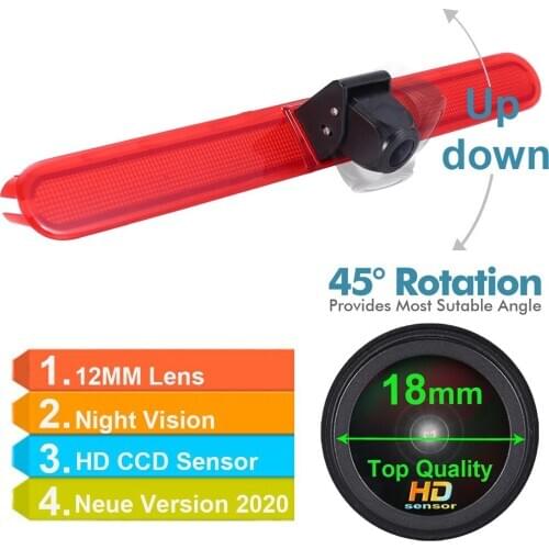 18mm gale HD Lens CCDcar Brake Light Rear view camera For VW T5 Camper T6 seat Arosa Lupo 6x 1997-2005 camera waterproof