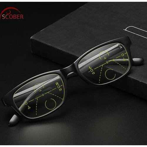 2019 = Scober Classic Vintage Frame For Intelligence Progressive Multifocal Commercial Reading Glasses Bifocal +1 +1.5 To +4