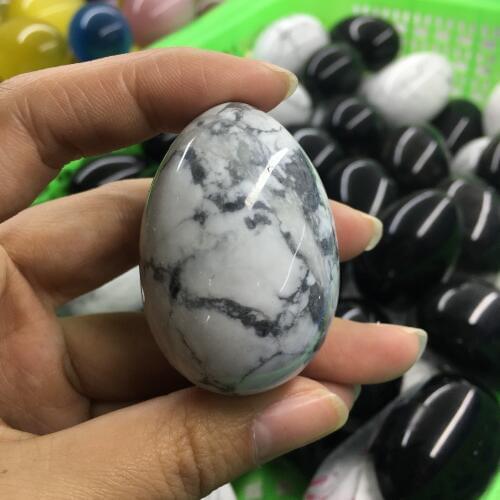 90g Natural white turquoise crystal egg mineral rock heal Gemstone