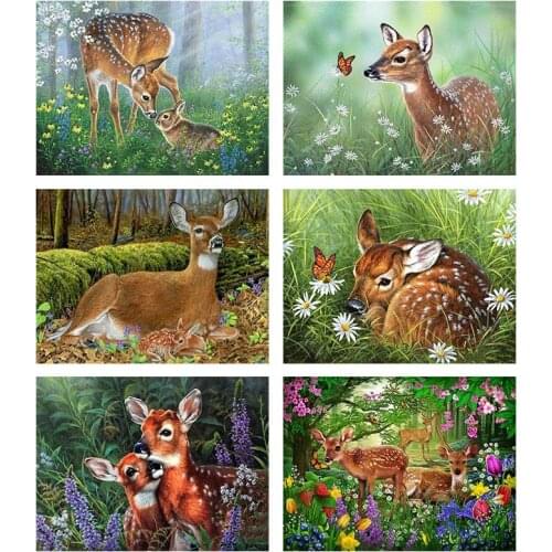 Animal 5D DIY Diamond Painting Cross Stitch Full Mosaic Deer Embroidery Picture of Rhinestone Home Room Decor Art
