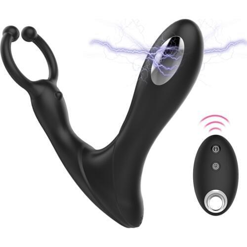 Electric Shock Anal Vibrator For Men Women Gay Sex Toys Wireless Remote Anal Vibrator With Penis Ring Prostate Massager Sex Shop