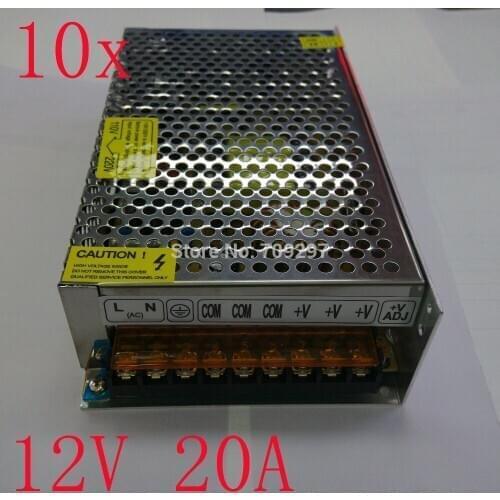 FREE DHL/CDEK,10pcs/lot 240W 12V 20A Switching Power Supply transformer,for LED light, Input AC110~240V ,2 years warranty