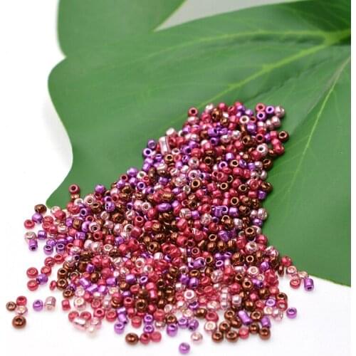 NEW 2mm Purple Rose Red Metal 1000pcs/Lot Multicolor Charm Czech Glass Seed Beads DIY for Jewelry Making Wholesale