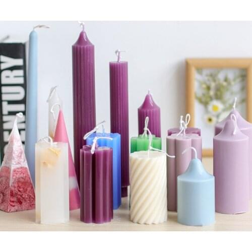 Cylinder Shape Plastic Pillar Candle Mold for Wedding Dinner DIY Candles Aromatherapy Making Kit Transparent Acrylic Mold
