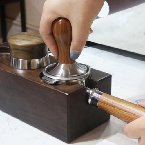 58MM Coffee Machine Filter Bottomless Portafilter Stainless Steel Wooden Handle Single Mouth Coffee Filter Coffee Tools