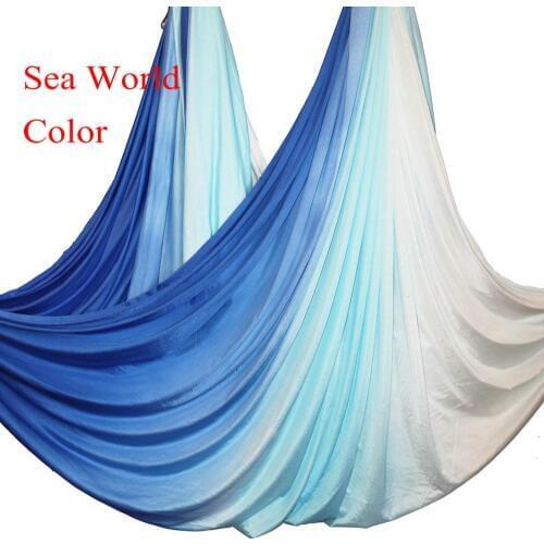 2019 Anti-Gravity Aerial yoga hammock fabric Silk Flying Yoga Swing Bed Aerial Traction Device Fitness yoga belts for sporting