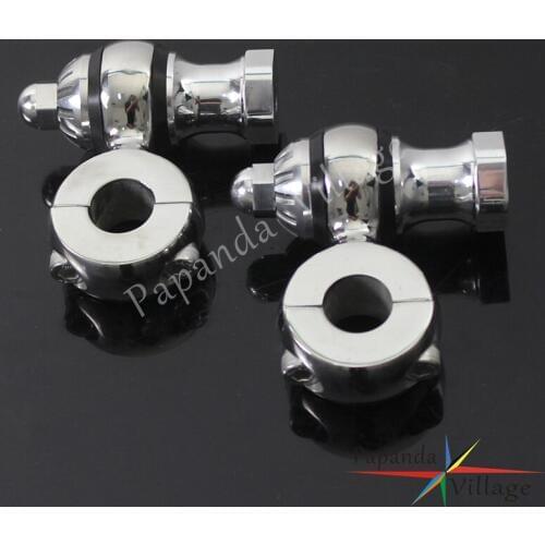 Papanda Motorcycle Polish 7/8" Bar Mount Clamps 22.2mm 2" Rise Handlebar Risers Universal For Harley Touring Softail