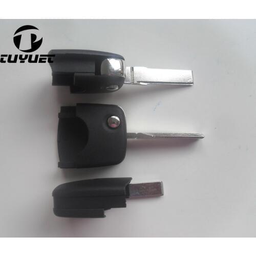 Round Shape Folding Flip Remote Key Head Shell For Audi A4 A6 With Sticker Blanks Case Uncut Blade
