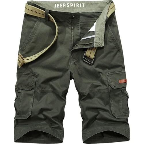 Summer Shorts Men Military Short Men Korean Clothes Mid-waist Knee Length Bermuda Masculina Short Hombre No Belt Plus Size 30-44