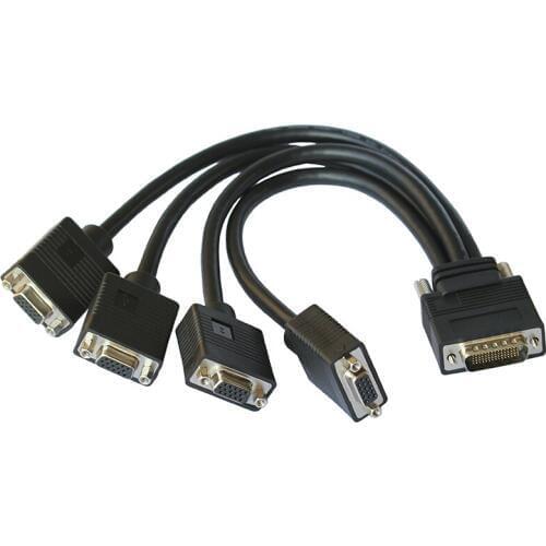 LFH60 to 4 VGA DMS 60 pin Low Force Helix special graphics video output conversion cable