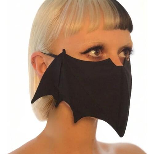 Unisex Men Women Face Mask Fashion Gothic Party Mouth Mask Bat Cosplay Gauze Face Shield Anti Dust Bat Shape Cotton Mouth Caps