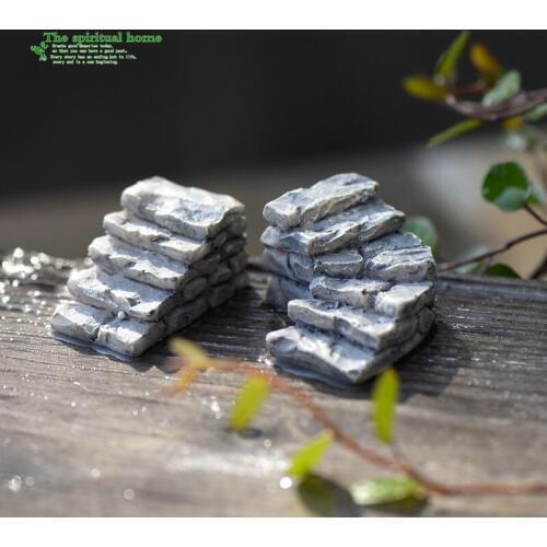 1PC Gray Stone Step Path Stair Miniature Fairy Garden Home Houses Decoration Mini Craft Micro Landscaping Decor DIY Accessories