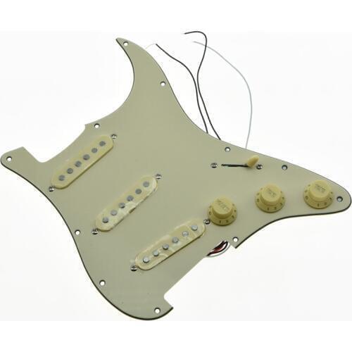 Loaded Prewired ST Strat Pickguard with Alnico Pickup Aged White for USA Fender