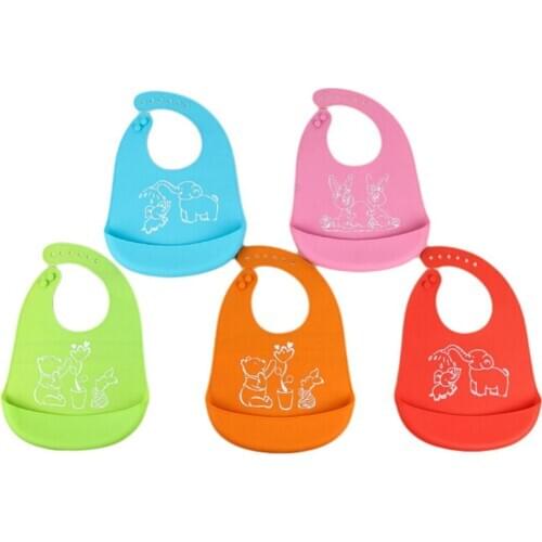 New Hot 100% Pure Silicone Baby Bibs Waterproof Bibs Feeding Baby Bibs Burp Cloths For Children Self Feeding Care